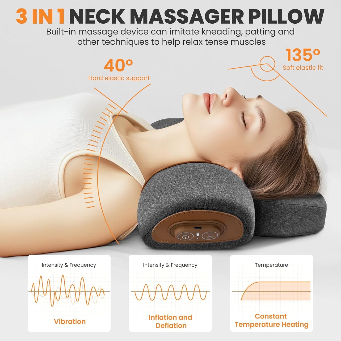 Orren TechNeck Relief 3‑in‑1 Pillow