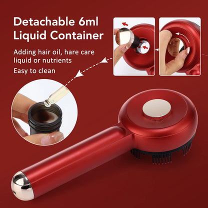 Scalp Massage Comb with Red Light, Electric Hair Scalp Massager with 3 Modes, Rechargeable 6ml Serum Applicator Tool