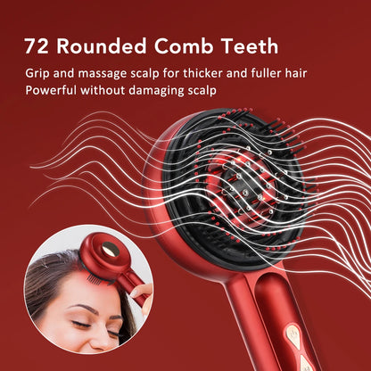 Scalp Massage Comb with Red Light, Electric Hair Scalp Massager with 3 Modes, Rechargeable 6ml Serum Applicator Tool