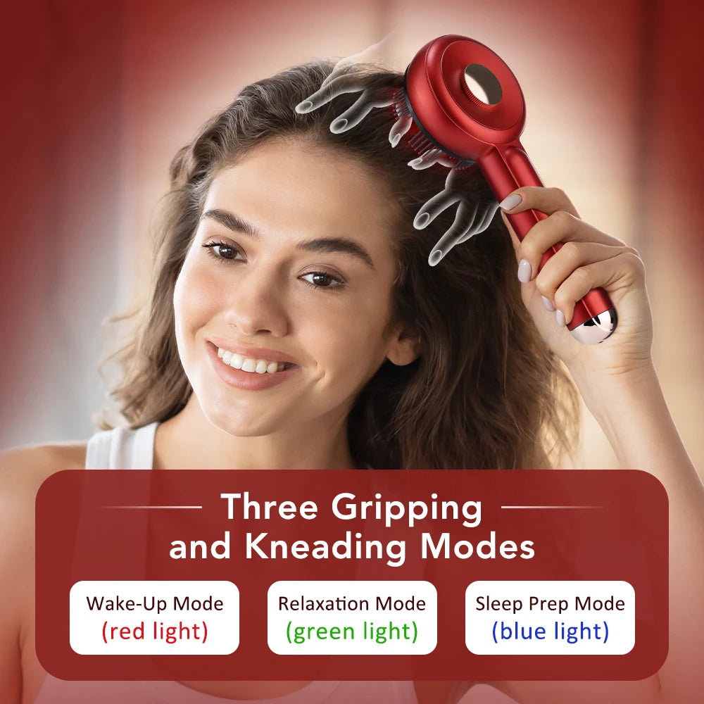 Scalp Massage Comb with Red Light, Electric Hair Scalp Massager with 3 Modes, Rechargeable 6ml Serum Applicator Tool
